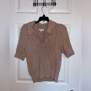 Mauve Express Fuzzy Collared Top